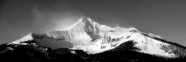 Lone Peak in Alpenglow Light B&W