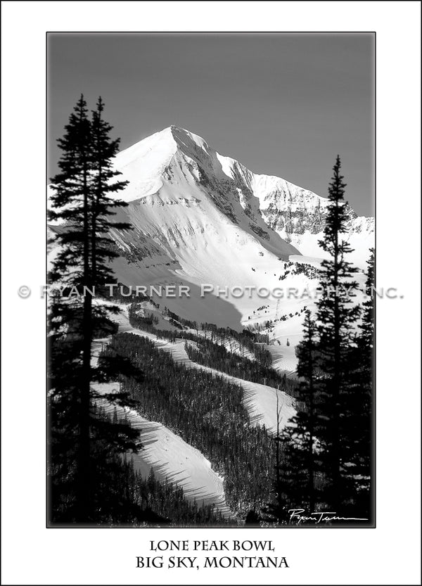 Ryan Turner Photography of Lone Peak Mountain Bowl in Big Sky, Montana for purchase at www.ryanturnerphoto.com. 