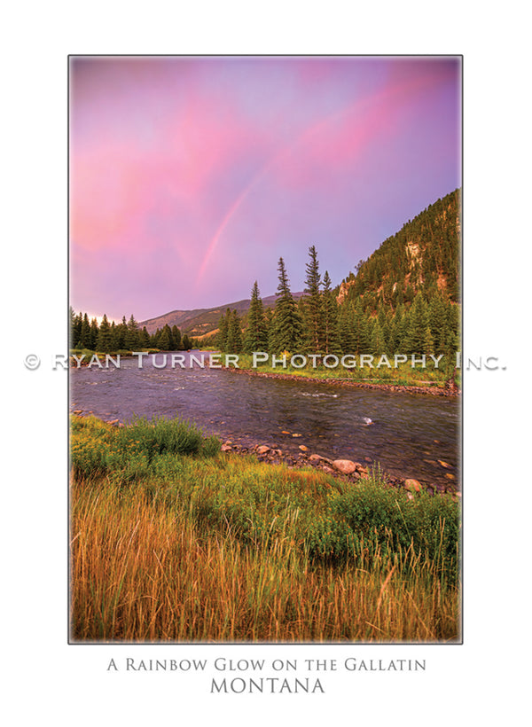 A Rainbow Glow on the Gallatin - Notecard