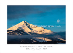 Golden Lone Peak and the Moon - Notecard