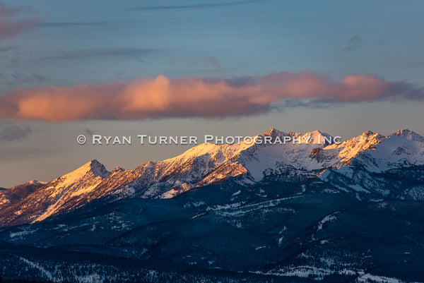 Spanish Peaks Winter Evening Glow