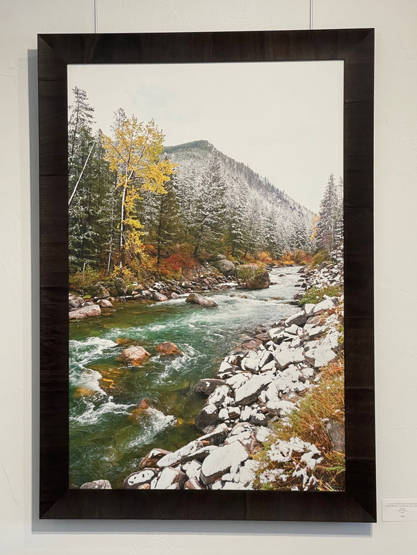 Gallatin River and House Rock with a Dusting of Snow 43/150 (45"x31")