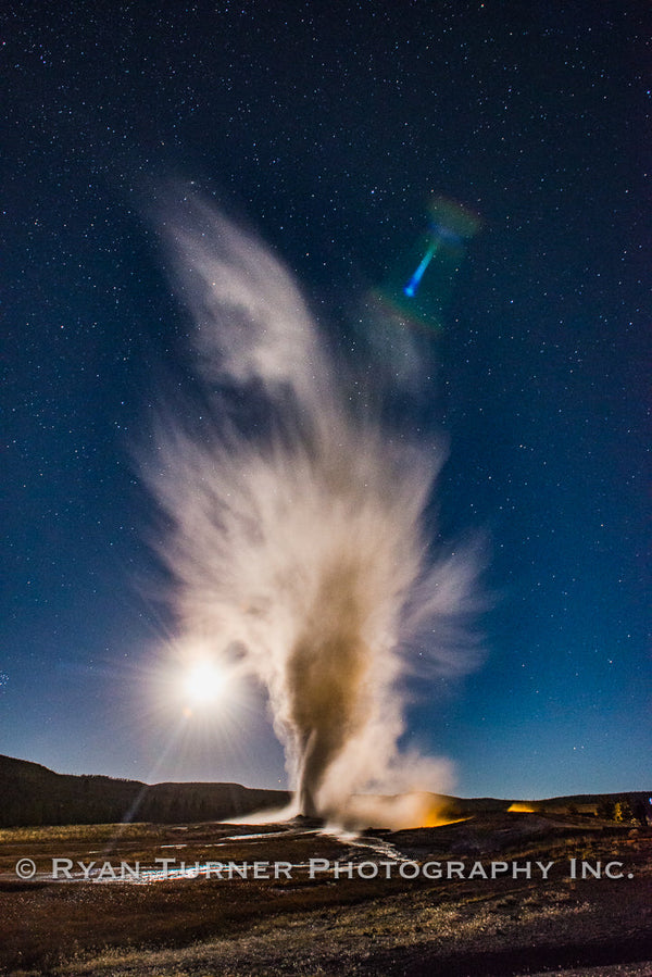 Old Faithful in the Moonlight