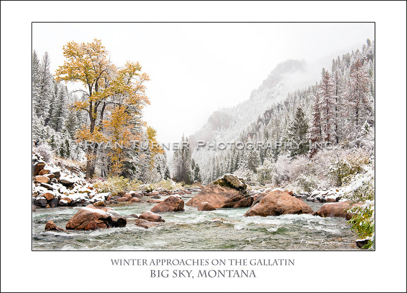 Winter Approaches on the Gallatin - Notecard