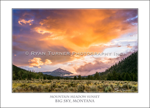 Mountain Meadow Sunset - Notecard
