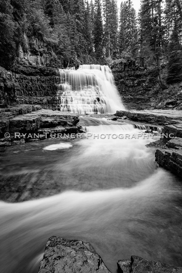 Montana's Ousel Falls - B&W